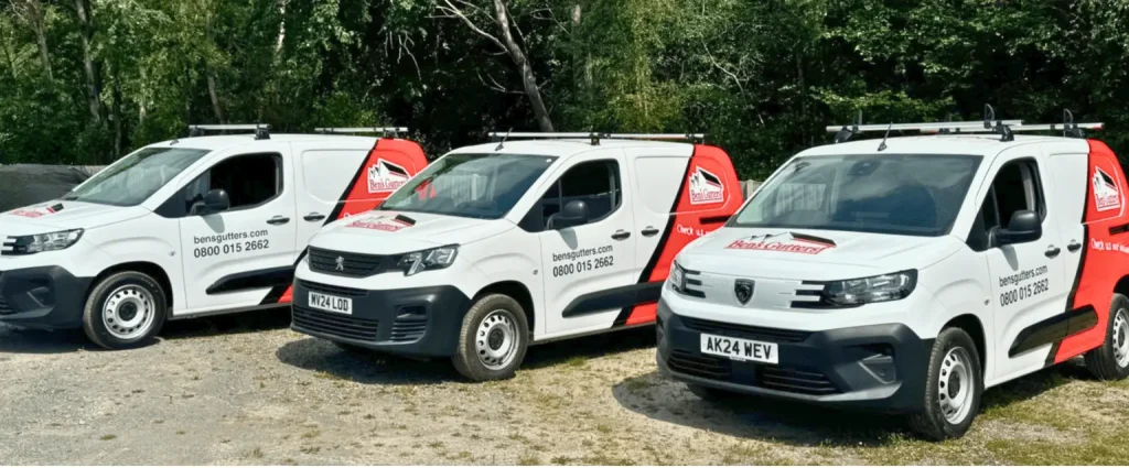 Our fleet of gutter cleaning vehicles in Harpenden