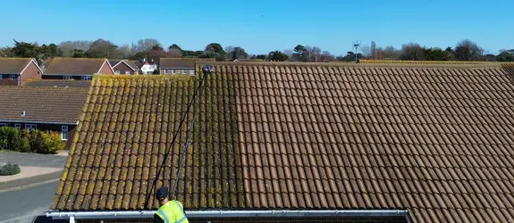 Roof cleaning a healthcare centre in Harpenden